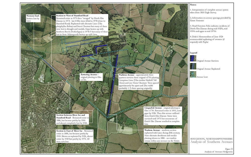 Landscape restoration - survey & plan, Boughton Northamptonshire