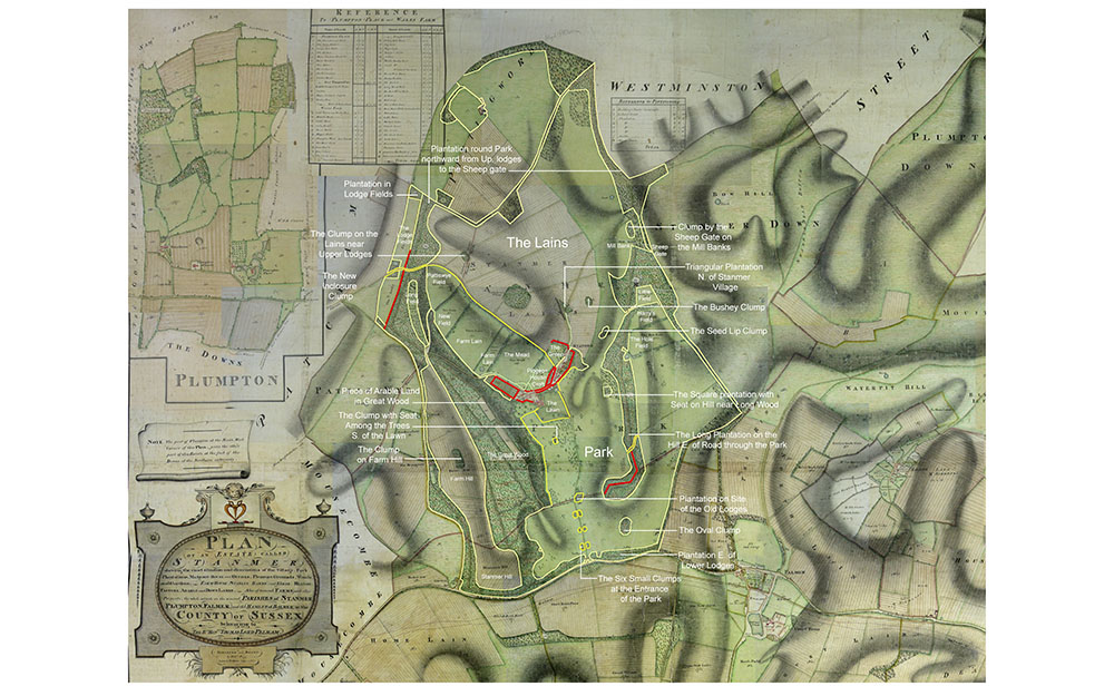 Restoration of Grade II  registered site - survey & plan, Stanmer Estate Brighton East Sussex